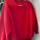 Russell Athletic Russel Athletic Red Off The Shoulder Sweatshirt Photo 1