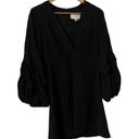 Alexis  Fia Plunging Black Balloon Ruffle Long Sleeve Dress Photo 7