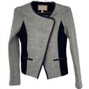 Banana Republic Gray and Black Asymmetrical Moto Wool Blend Jacket Photo 0