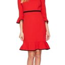 Krass&co NY &  Stretch Red Bell-Sleeve Dress w/Black Trim, Size M Photo 10