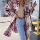 🌺 Bailey Rose Pink Plaid Flannel Shacket Size XS Photo 3