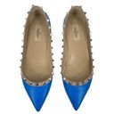 Valentino Garavani  Rockstud Two Tone Poined Toe Flats Blue Pink Size 40 Photo 0