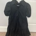 TCEC Black Button Mini Dress Photo 0