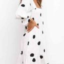 Petal and Pup  Kerferd White & Black Polka Dot Puff 3/4 Sleeve Mini Dress 8 Photo 1