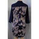 The Loft "" BLUE & BEIGE FLORAL 3/4 SLEEVES LIGHTWEIGHT SHIFT SHIRT DRESS SIZE: S NWT Photo 4