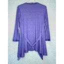 Pretty Angel  Purple Tunic Mesh Floral Appliqué Asymmetric Hem Size Large Photo 7