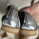 Vera Pelle  made in Italy silver black leather Oxford toe flats sz 37 / 7 Photo 5
