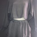 Lounge Zesica Gray Blue Spring  Set (Sweatshirt and Shorts) Womens size Small Photo 0