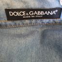 Dolce & Gabbana  size 38 dragon embellished denim button down shirt Photo 4
