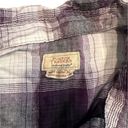 Boston Traders  Purple Plaid Button Up Top Women's XL Front Pocket Photo 2