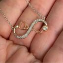 infinity Stethoscope  Sterling Silver CZ Necklace Photo 3