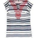 Mud Pie Gray Striped Smocked  Dress M Photo 0