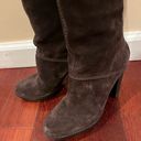 Tod's Tod’s | Suede Leather Boots Knee High Heels 34.5 Brown Photo 6