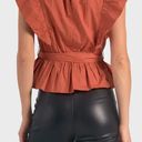 Elan Boutique Rust Flutter Sleeve Top  Photo 2