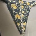 Abercrombie & Fitch  Lemon Print High Leg Cheeky Bikini Bottom sz M Photo 6