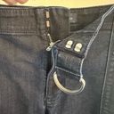 J.Jill  Metropolitan Full Wide Leg Jeans Size 14 Dark Blue Wash Attached Belt Photo 8