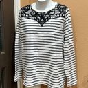 Lane Bryant  striped embroidered sweatshirt Photo 1