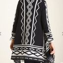 Chico's Chico’s Aztec print open front fringed cardigan front Black White  size XL Photo 3