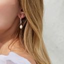 Elegant white pearl dangle drop earrings for women Gold Photo 4