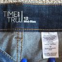 Time & Tru  Mid-Rise Bermuda Denim Shorts Sz 12 Photo 2