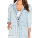 Jack by BB Dakota  Jacket Small Chambray Hi-Low Hooded Zip Up Lightweight Casual Photo 0