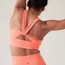 Athleta  WARRIOR TWIST LONGLINE BRA A-C - Coral Orange - Large Photo 2