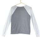 Lululemon  Womens Size 8 Athletic Tee Long Sleeve Top Crew Neck Grey White Photo 7