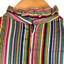 Unique Vintage Rainbow Multicolored Striped Satin Dress L Large (10-12) Photo 7