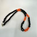 Onyx Black   beaded and coral long twisted necklace Photo 4