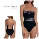 La Blanca New.  black bandeau swimsuit. Size 8. Retails $149 Photo 6