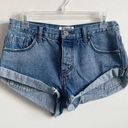 One Teaspoon  Size 26 Bandits High Rise Button Fly Cuff Hem Jean Shorts Photo 0