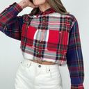 American Vintage Vintage ✨ Colorblock Plaid Button-Front Top Photo 2