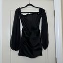 House Of CB  Beau Black Satin & Chiffon Corset Mini Dress Size XS Photo 2