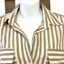 Flawless  Button Down Tan and Cream Striped Shirt- Medium Photo 1