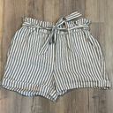 Frame  Striped Linen Blend Paperbag Shorts - size Small Photo 1