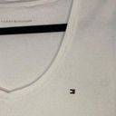 Tommy Hilfiger  Thick White Cotton V-Neck T Shirt Short Sleeves Large Photo 1