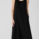 Eileen Fisher  100% Silk Scoop Neck Tank Midi Dress Large Black Lagenlook Photo 0