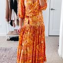 Petal and Pup  Orange Floral Tiered Midi Dress  Photo 0