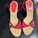 Cole Haan Like New!  Vintage y2k Knit Crochet lace up Slingback sandals Photo 2