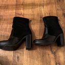 ALL Saints Black Leather Back Zip Ankle Boots Cow hide fur Size 7.5 Photo 4