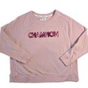 Champion  Women's 2X Pink Long-Sleeve Crew Neck Embroidered Sweater Athleticwear Photo 1