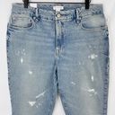 Good American New  Good Classic Distressed Straight Leg Jeans Indigo046 Photo 8