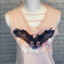 Primark  Tank Top Cropped Strappy V Neck Pink w Eagle-4 Photo 1