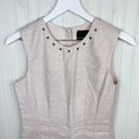 Cynthia Rowley  Women's Sleeveless Linen Cotton Shift Dress Beige Studded Size 2 Photo 2