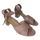 PARKE Marion  Bella Blush Pink Leather Sandal Block Heel Tie Ankle Strap Size 42 Photo 3