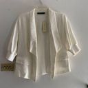 Doe & Rae NWT  off white 3/4 sleeve blazer with pockets S Photo 0