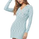 l*space L*  Women’s Aria Long Sleeve Collared Bodycon Dress in Sky New w Tag Sz M Photo 0