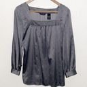 Krass&co NY& Silver Square Neck Silky Patterned Blouse Photo 0