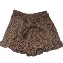 Mittoshop Animal Cheetah Print Ruffled Hem High Waisted Shorts Side Zip Size Small Photo 1