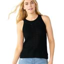 Nine West Womens XL High Neck Cutaway Sweater Tank Black Photo 0